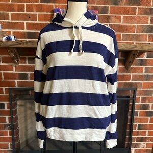 NWT J.CREW Vintage Fleece Striped Cotton Hoodie